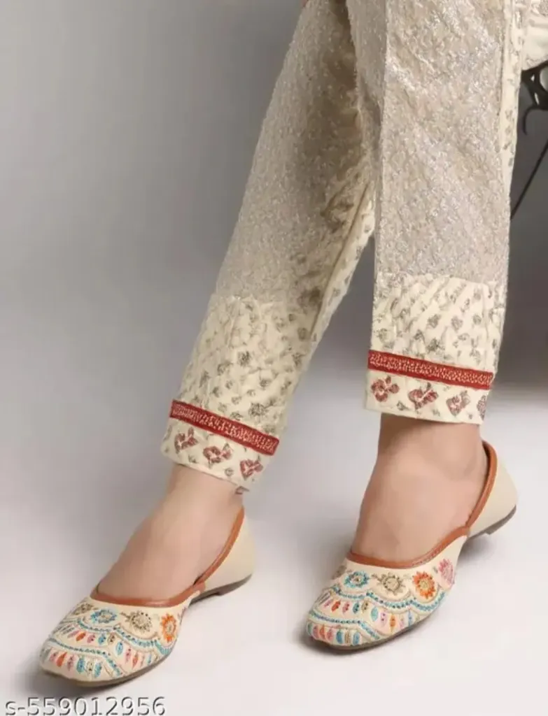 Women's Trendy Ethnic Jutti's For All Occasions (IND-3, White)