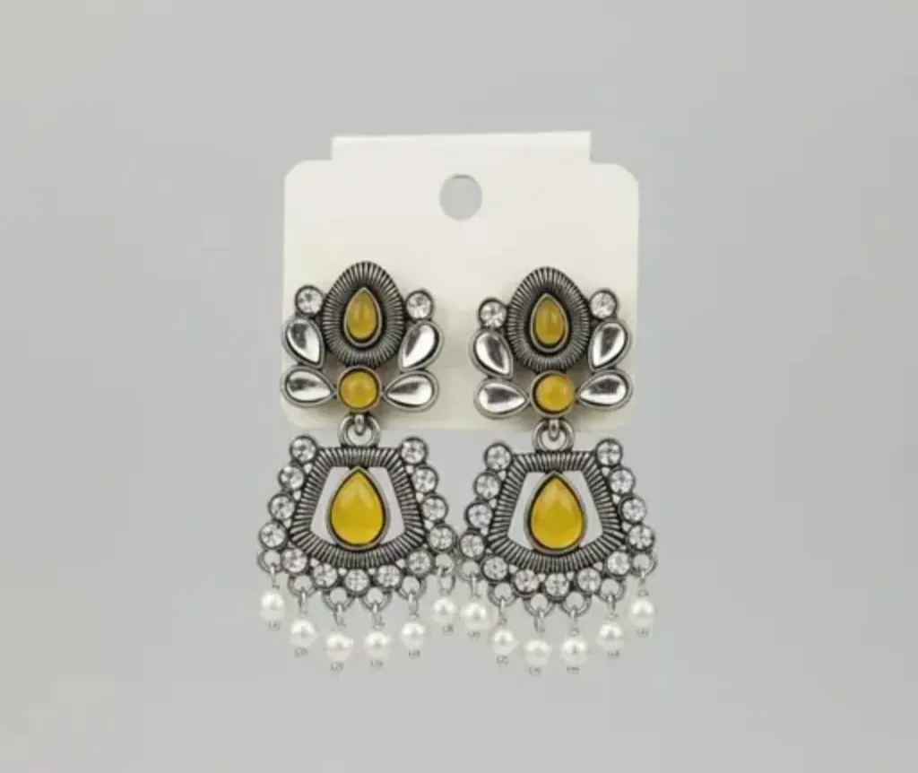 Colored Stoned Designer Earrings Best Earrings For Girls