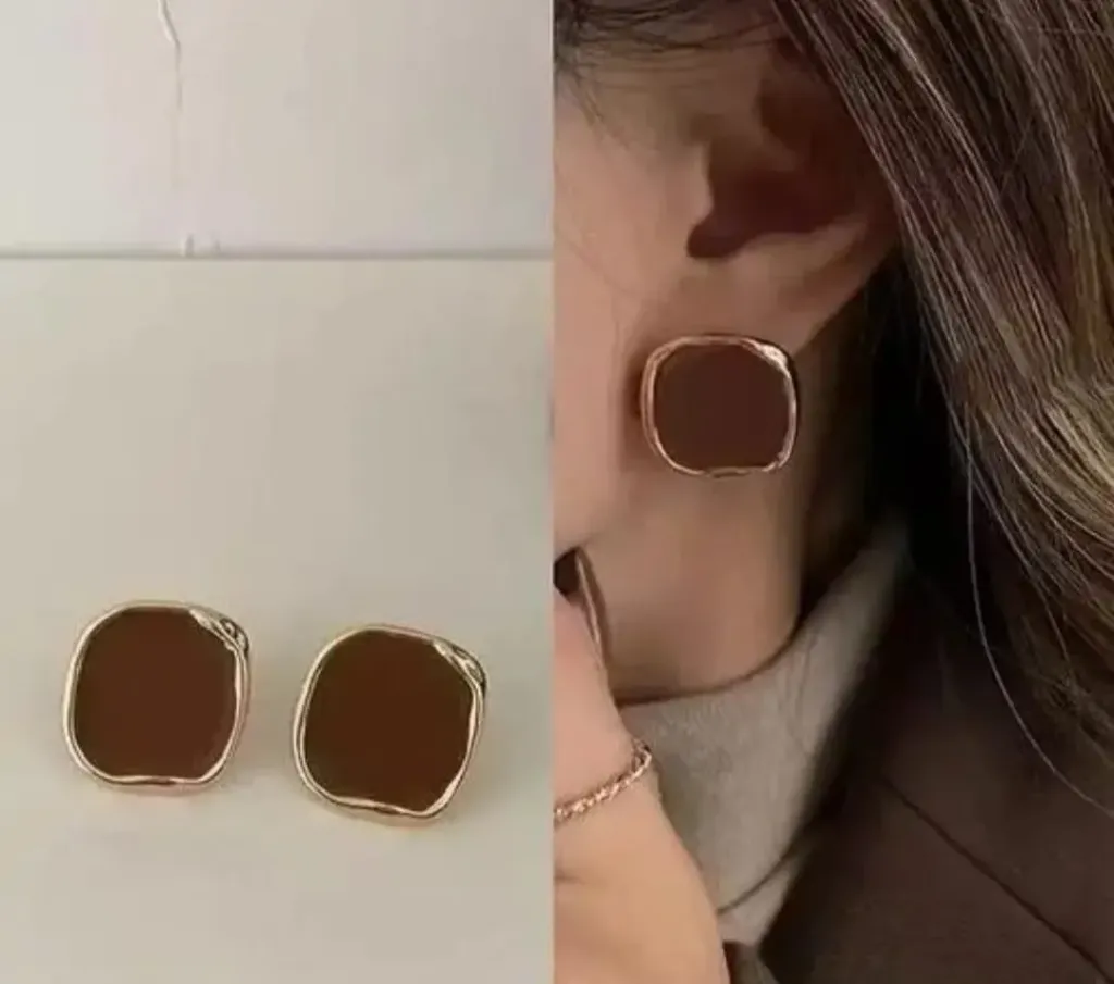 Expensive Trending New Geometric Square Shape Stud Earring For Women And Girls