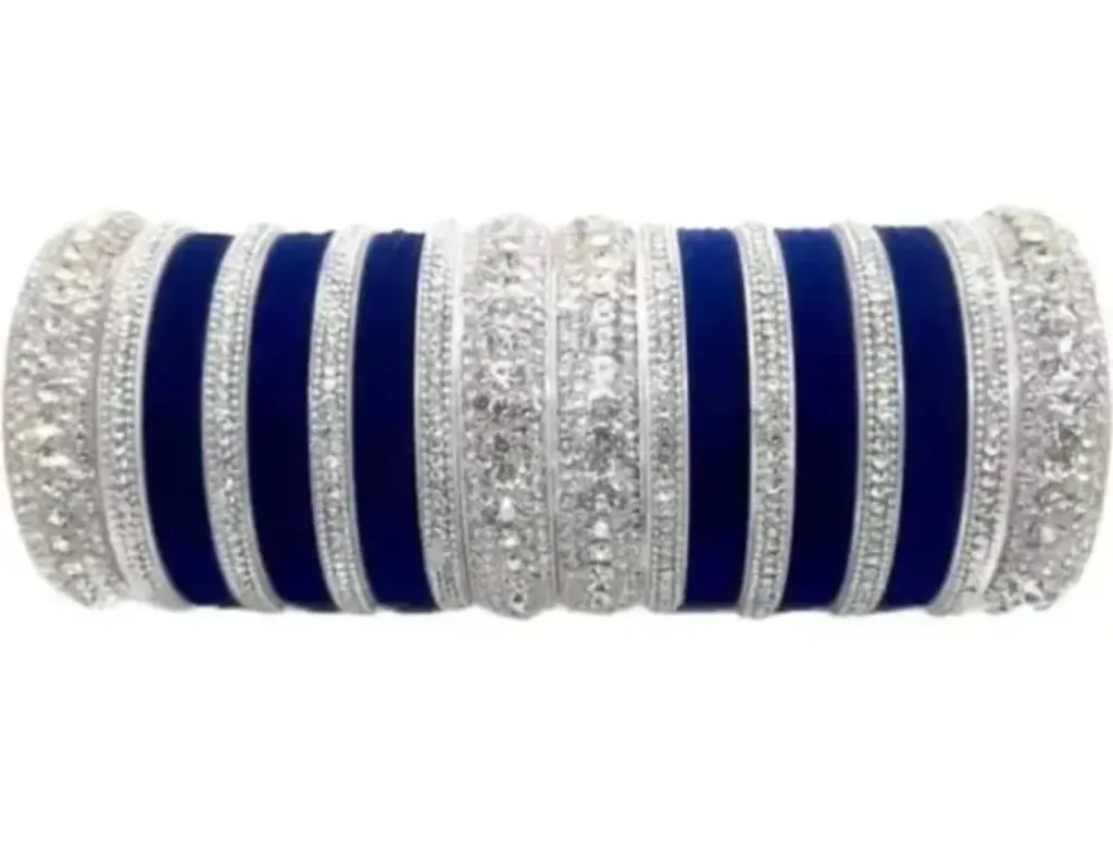 83FZD Sparkling elegance 36-piece kada set with 8 American Diamonds & 24 Velvet Bangels (2.2)