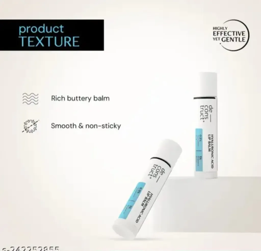 Deconstruct Hyaluronic Acid Lip Balm For Dry and Chapped Lips - 0.2% Hyaluronic Acid + 1% Cupuacu Butter | (4gm)