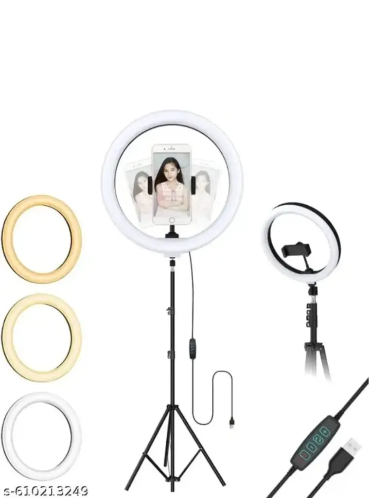 10 Inches Big Led Ring Light For Camera, Phone tiktok Youtube Video Shooting and Makeup, 10''inch Ring Light With 7 Feet Long Foldable and Lightweight Tripod Standu