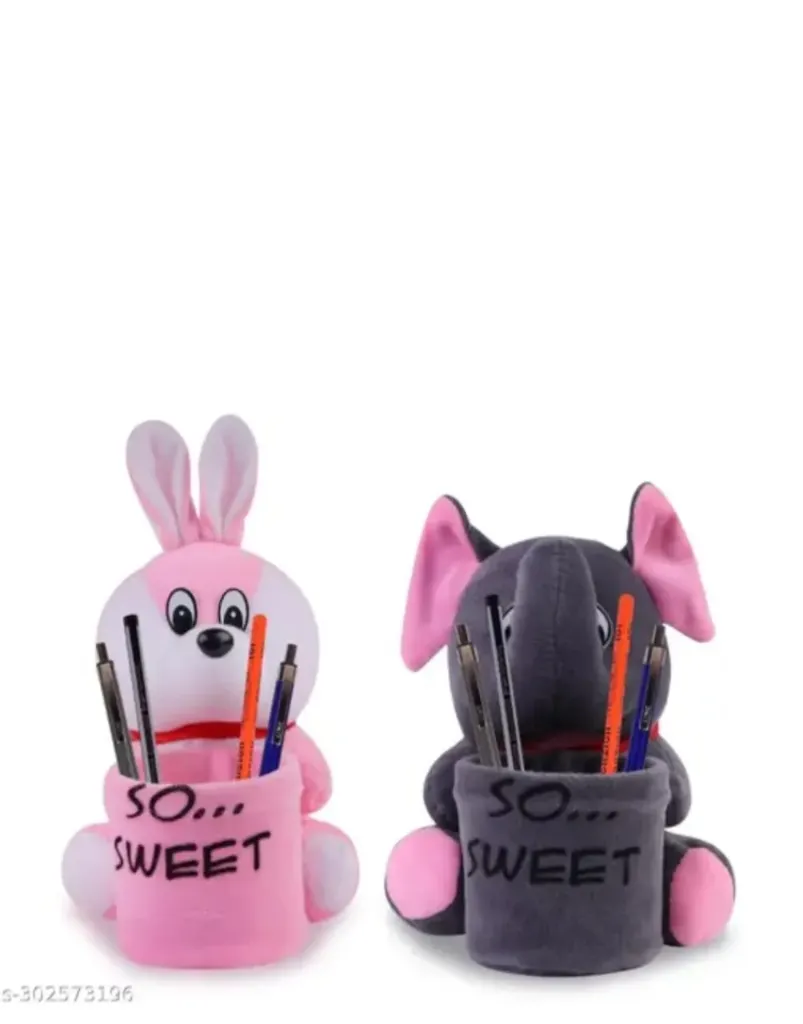 1 Pcs Pink bunny 1 Pcs Elephant pen holder Attractive pen holder best gift for valentine Day, kids Birthday