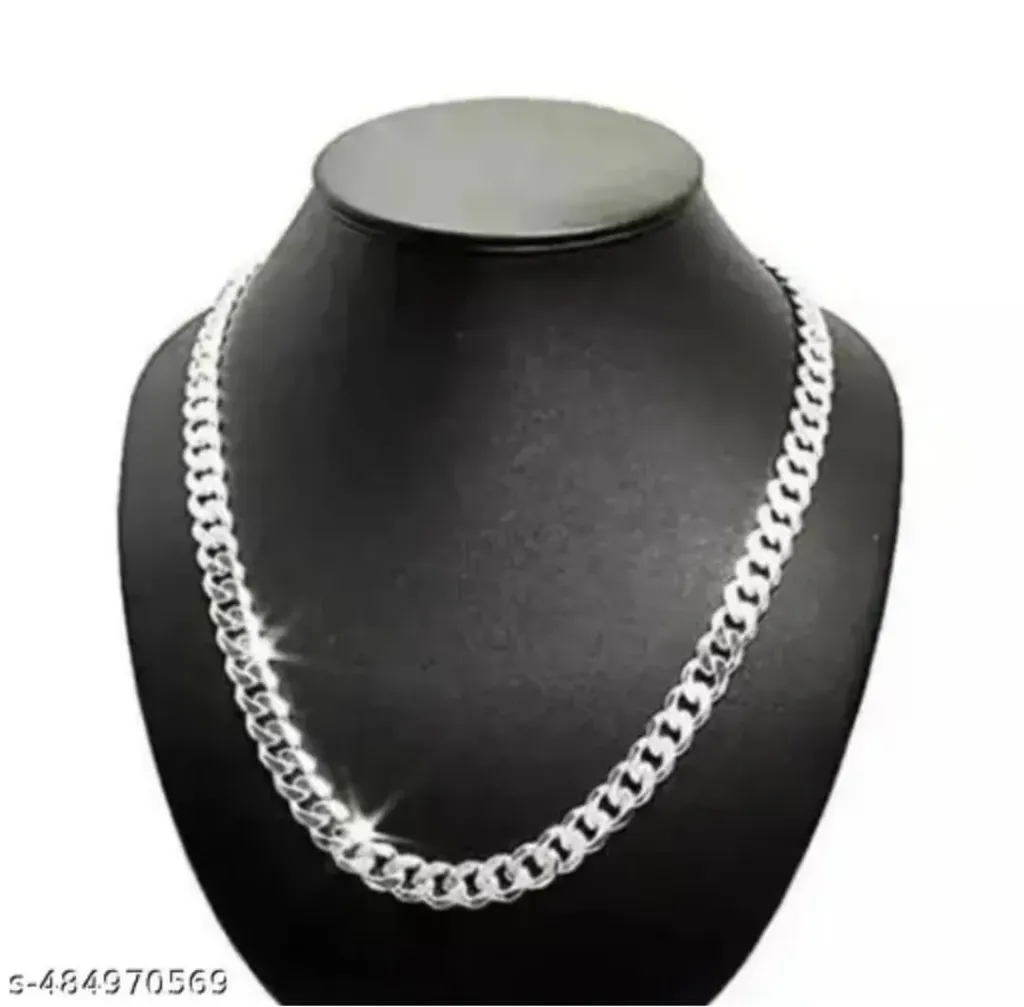 Expensive Silver Coated Thick chain locket