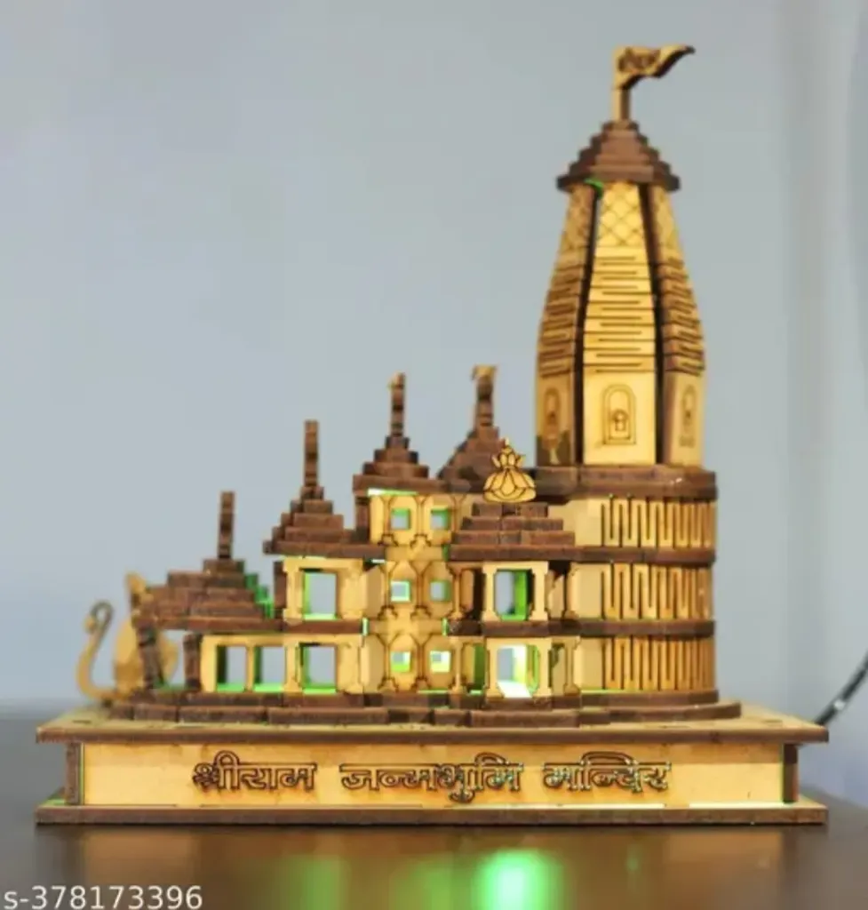 Shree Ram Mandir 3D Model Ram Mandir With light effect Handmade Shreer Ram mandir