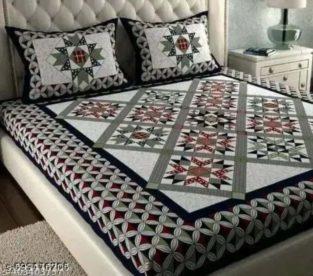 Rajasthani 100% Jaipuri cotton double bedsheet with 2 pillow cover