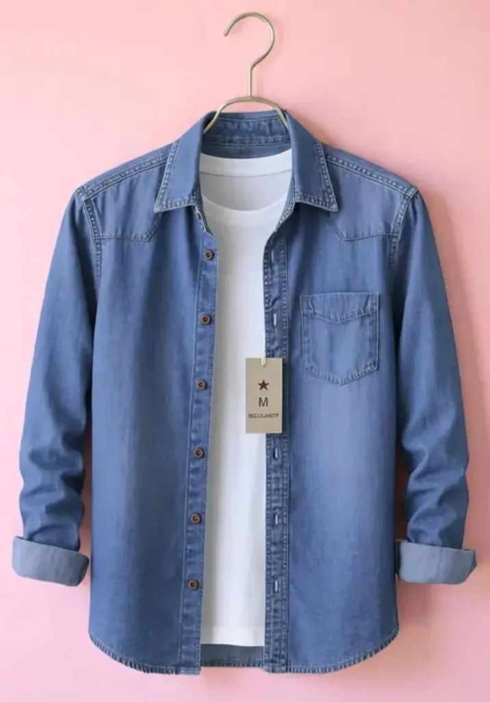 Cotton Denim Shirt For Man Stylish And Attractive Denim Shirt